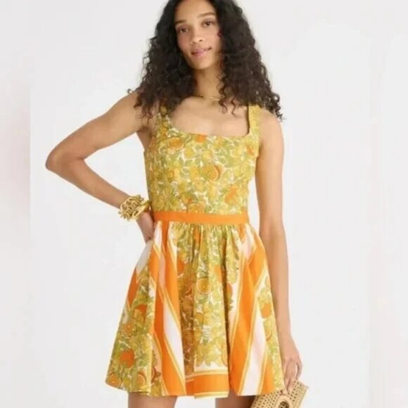 J.Crew Stefania Dress in Limone Scarf Print- Size 6- NWT - Picture 3 of 6